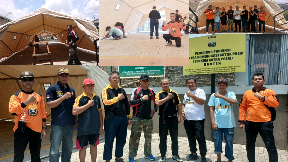 Giat pasang tenda pospam mudik lebaran